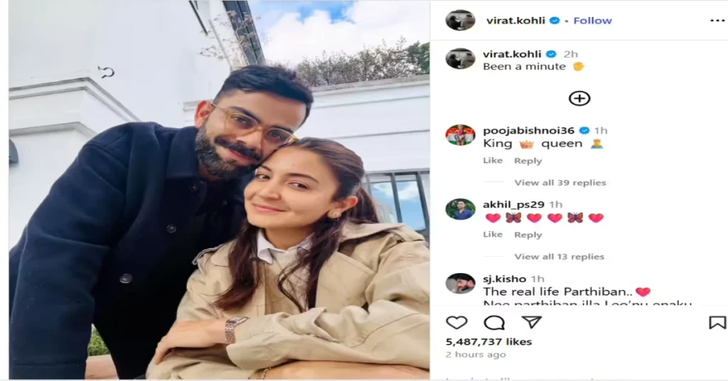 Virat Kohli’s Instagram Post with Anushka Sharma Hits 5 Million Likes in 2 Hours | Internet Reacts